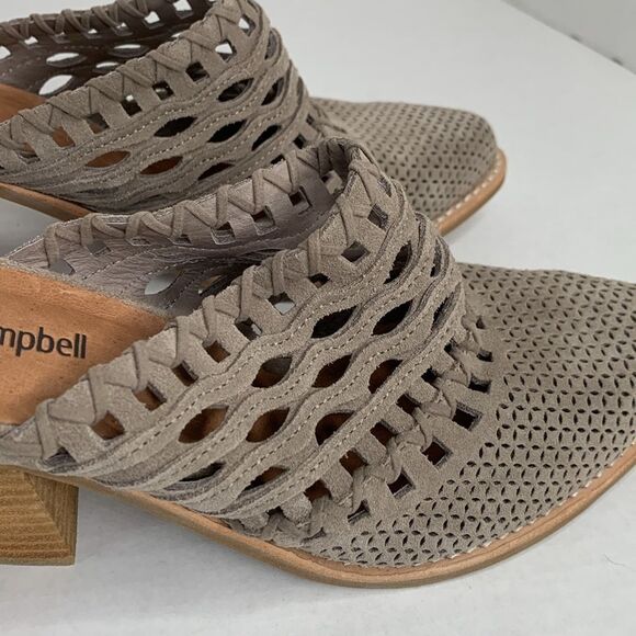 Jeffrey Campbell Favella taupe woven suede mules NWOB - Picture 6 of 10